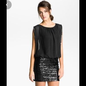 Aidan Matters Short Sequin Dress with Blouse Top